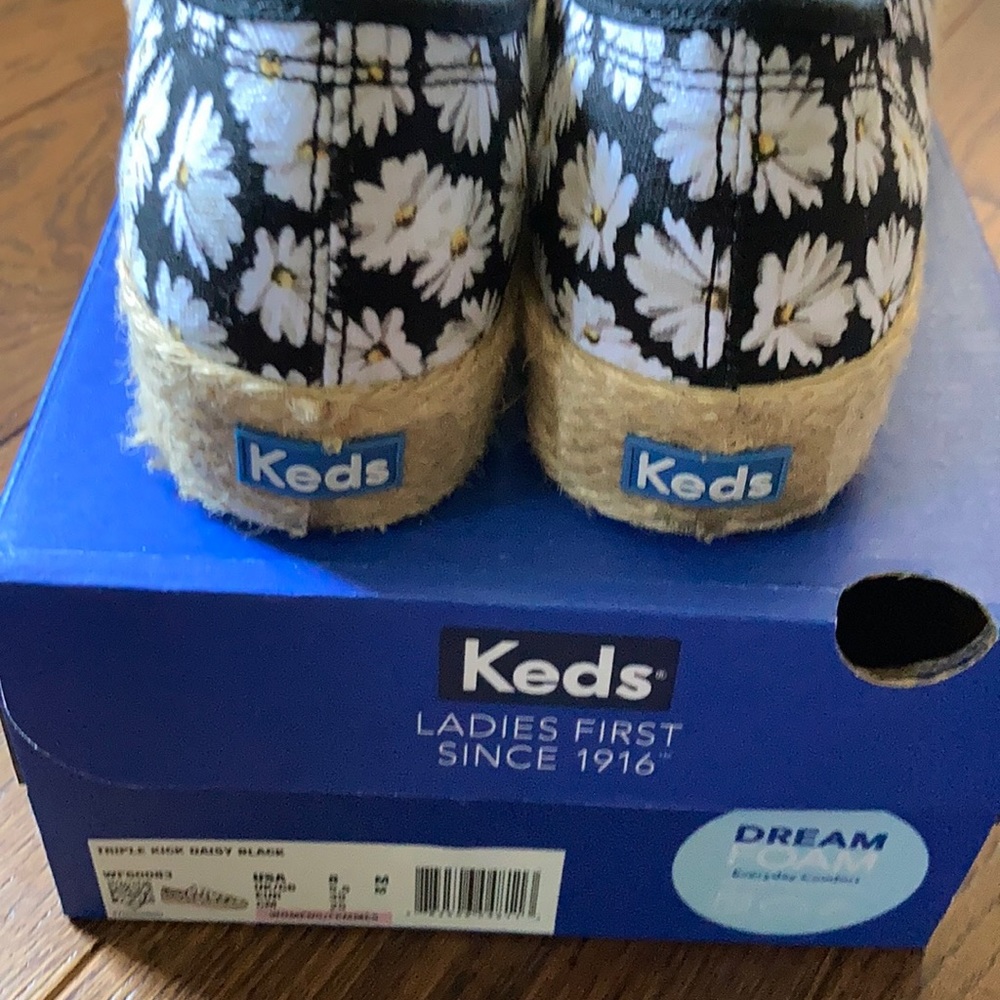 Keds Triple Kick Daisy black shoes size 8 - Picture 3 of 8